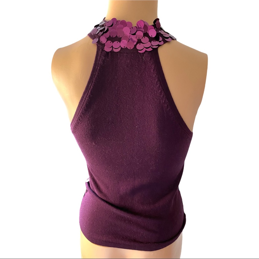 Purple sequin high neck top - Picture 6 of 9
